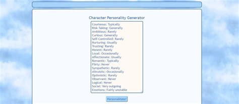 personality generator|Define Your Character's Personality .